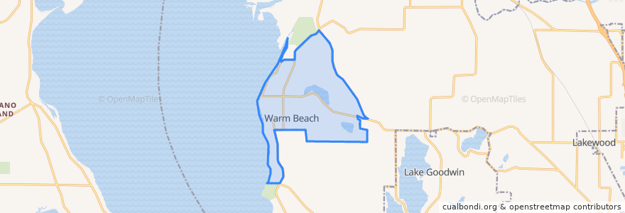 Mapa de ubicacion de Warm Beach.