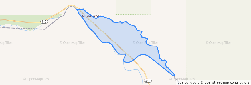 Mapa de ubicacion de Greenwater.