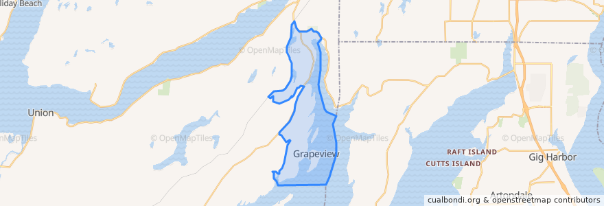 Mapa de ubicacion de Allyn-Grapeview.