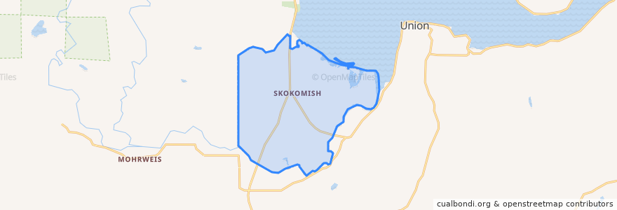 Mapa de ubicacion de Skokomish.