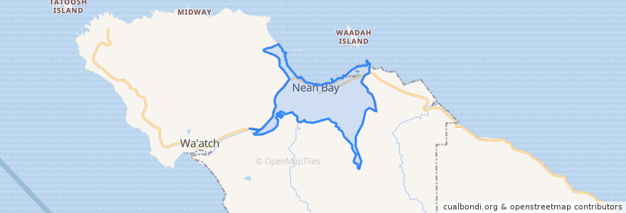 Mapa de ubicacion de Neah Bay.