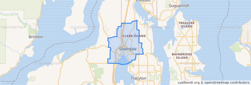 Mapa de ubicacion de Silverdale.