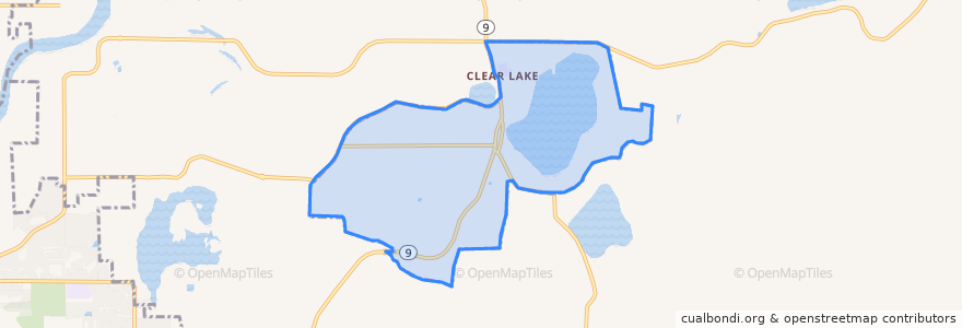 Mapa de ubicacion de Clear Lake.