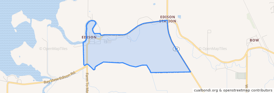 Mapa de ubicacion de Edison.