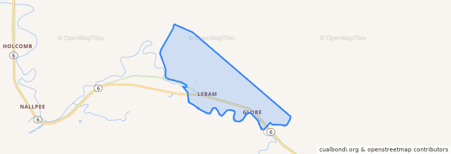 Mapa de ubicacion de Lebam.