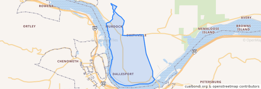 Mapa de ubicacion de Dallesport.