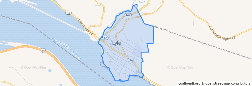 Mapa de ubicacion de Lyle.