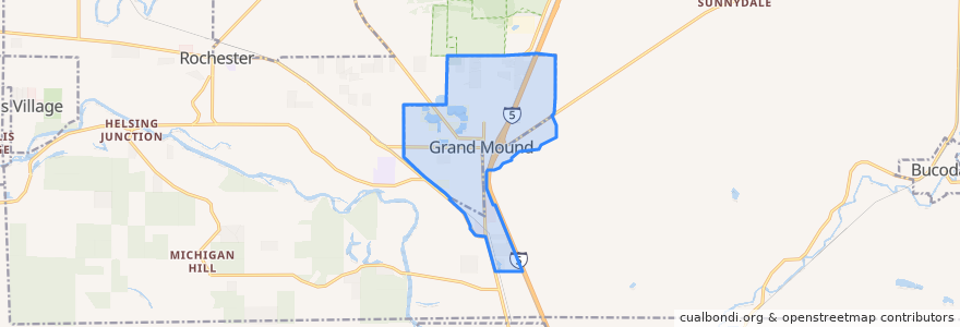 Mapa de ubicacion de Grand Mound.