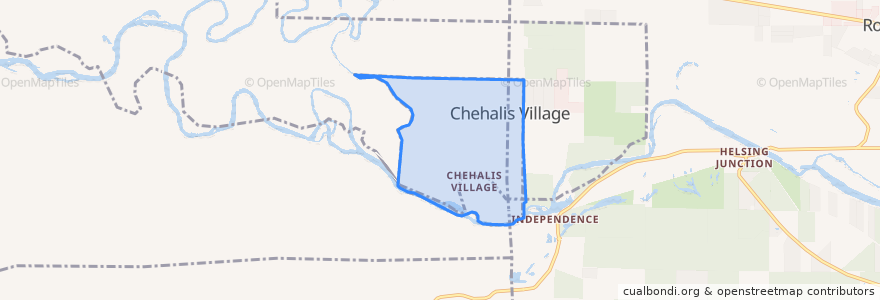 Mapa de ubicacion de Chehalis Village.