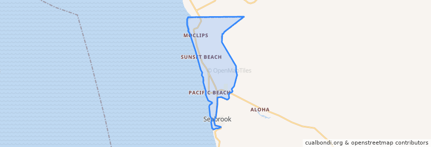 Mapa de ubicacion de Moclips.