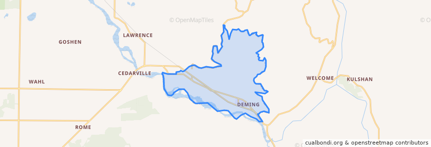Mapa de ubicacion de Deming.