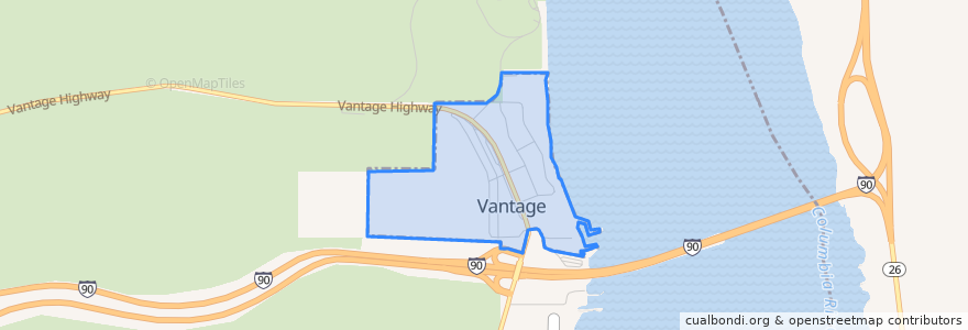 Mapa de ubicacion de Vantage.