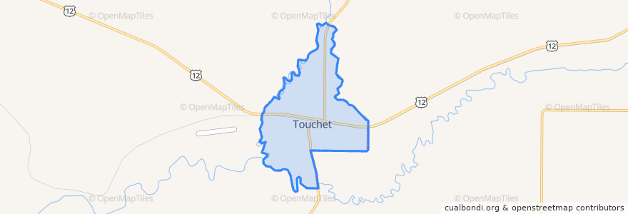 Mapa de ubicacion de Touchet.