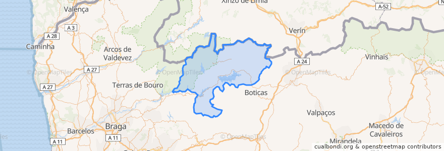 Mapa de ubicacion de Montalegre.