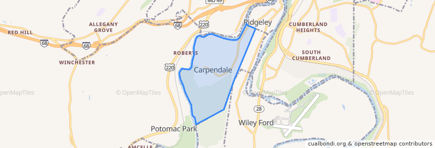 Mapa de ubicacion de Carpendale.