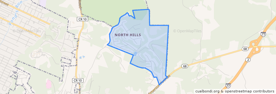 Mapa de ubicacion de North Hills.