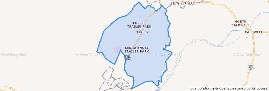 Mapa de ubicacion de Fairlea.