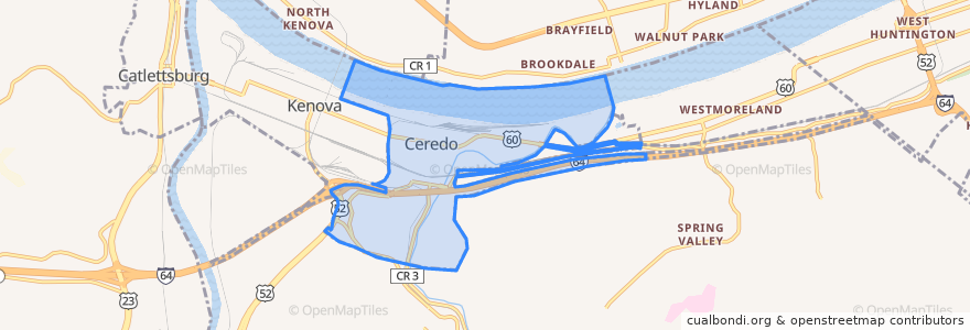 Mapa de ubicacion de Ceredo.