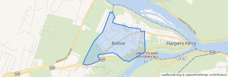 Mapa de ubicacion de Bolivar.