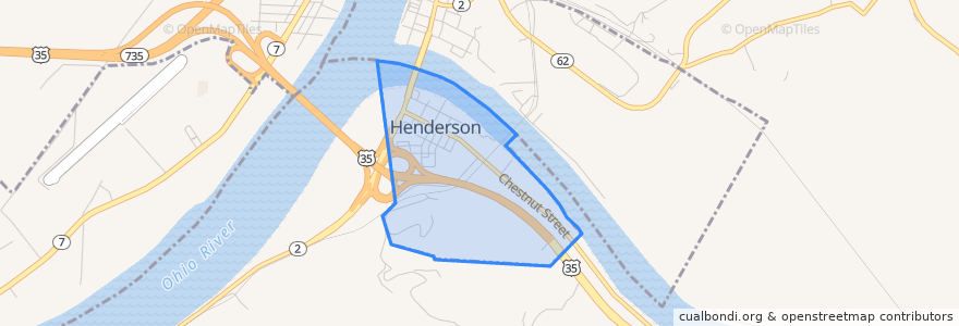 Mapa de ubicacion de Henderson.