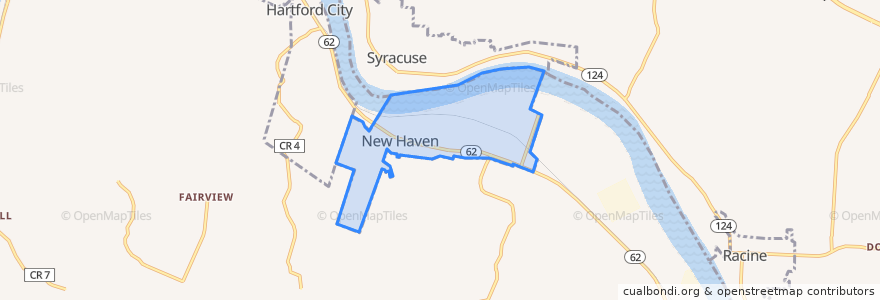 Mapa de ubicacion de New Haven.