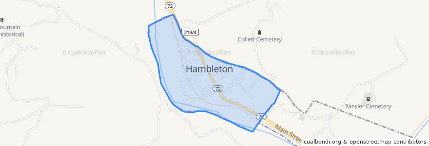 Mapa de ubicacion de Hambleton.