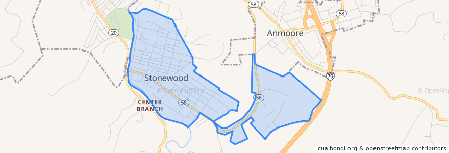 Mapa de ubicacion de Stonewood.