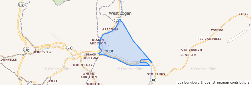 Mapa de ubicacion de Logan.