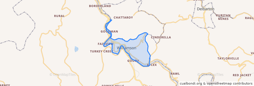 Mapa de ubicacion de Williamson.
