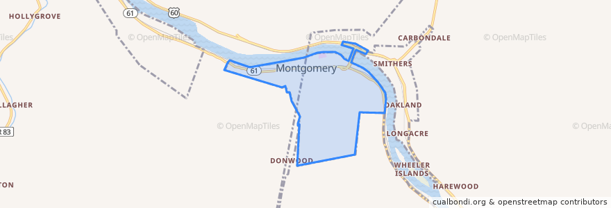 Mapa de ubicacion de Montgomery.
