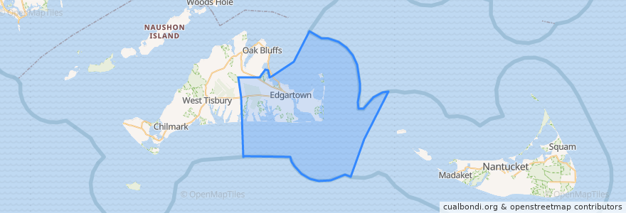 Mapa de ubicacion de Edgartown.