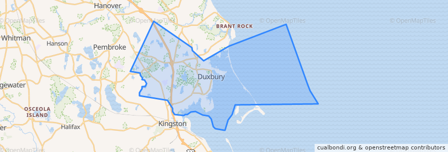 Mapa de ubicacion de Duxbury.