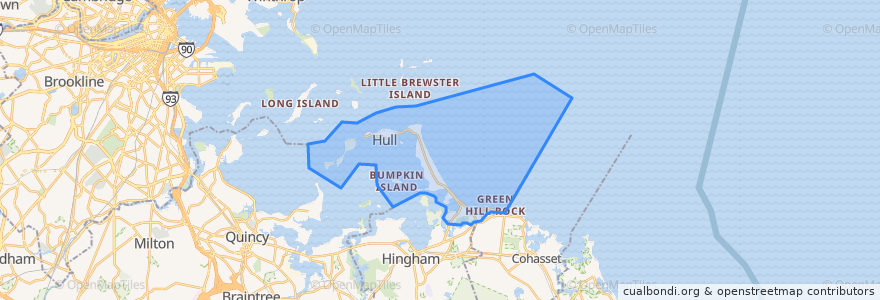 Mapa de ubicacion de Hull.