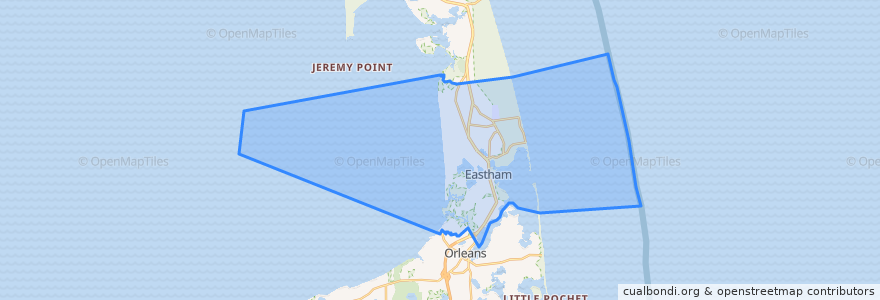 Mapa de ubicacion de Eastham.