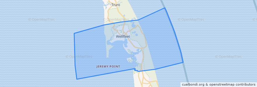 Mapa de ubicacion de Wellfleet.