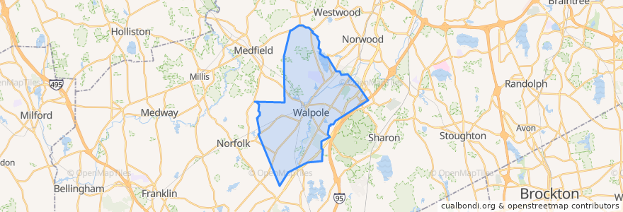 Mapa de ubicacion de Walpole.