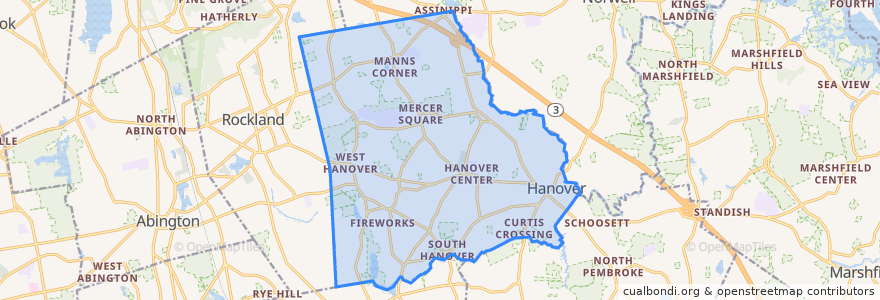 Mapa de ubicacion de Hanover.