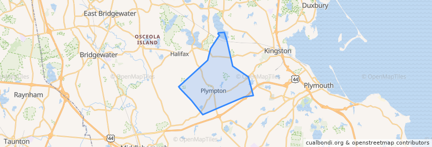 Mapa de ubicacion de Plympton.