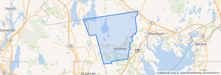 Mapa de ubicacion de Rochester.