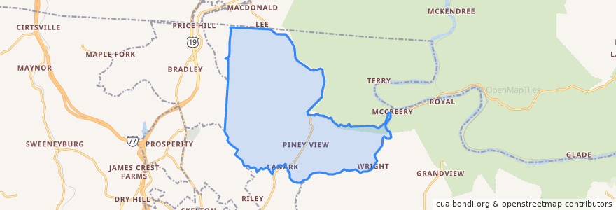 Mapa de ubicacion de Piney View.