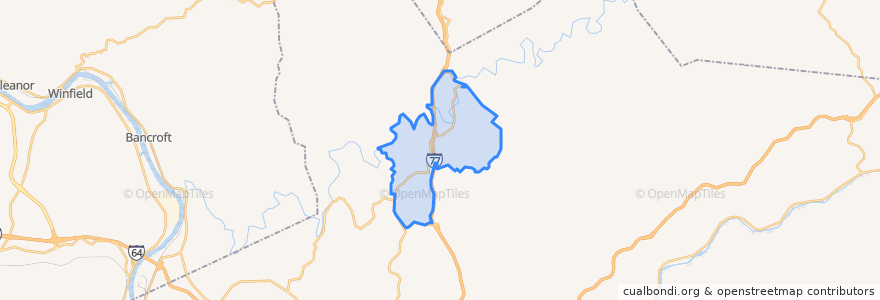Mapa de ubicacion de Sissonville.