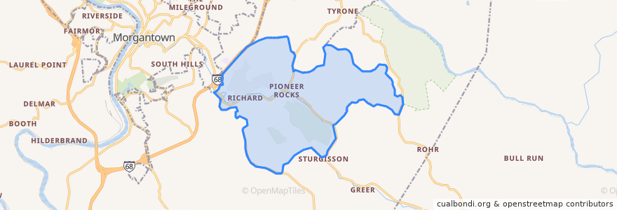 Mapa de ubicacion de Brookhaven.