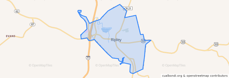 Mapa de ubicacion de Ripley.