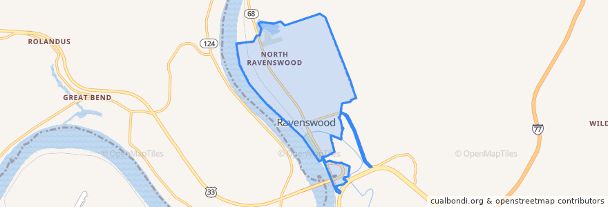 Mapa de ubicacion de Ravenswood.