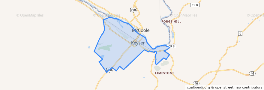 Mapa de ubicacion de Keyser.