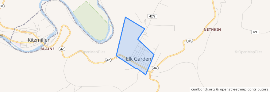 Mapa de ubicacion de Elk Garden.