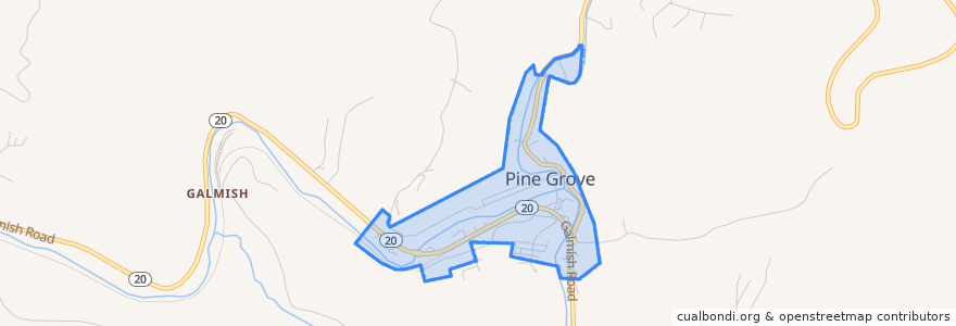 Mapa de ubicacion de Pine Grove.
