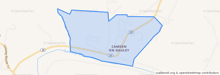 Mapa de ubicacion de Camden-on-Gauley.