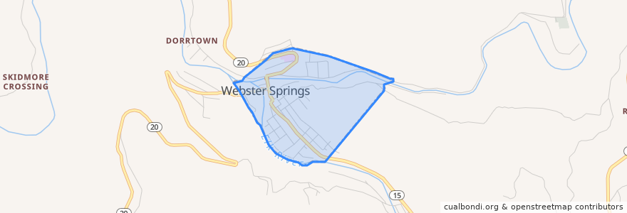 Mapa de ubicacion de Addison (Webster Springs).