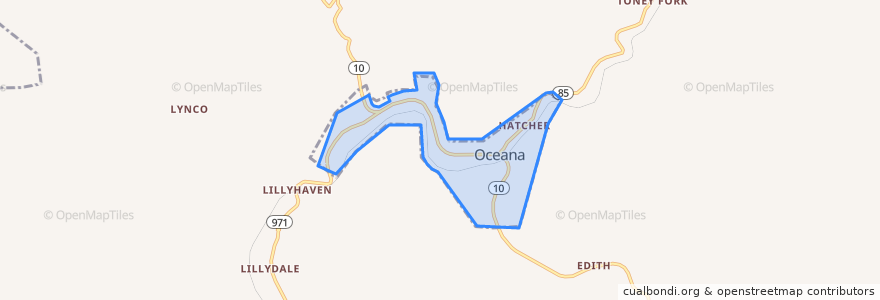 Mapa de ubicacion de Oceana.